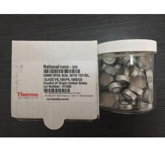 賽默飛 20mm開口蓋，帶PTFE/硅樹脂，100/包